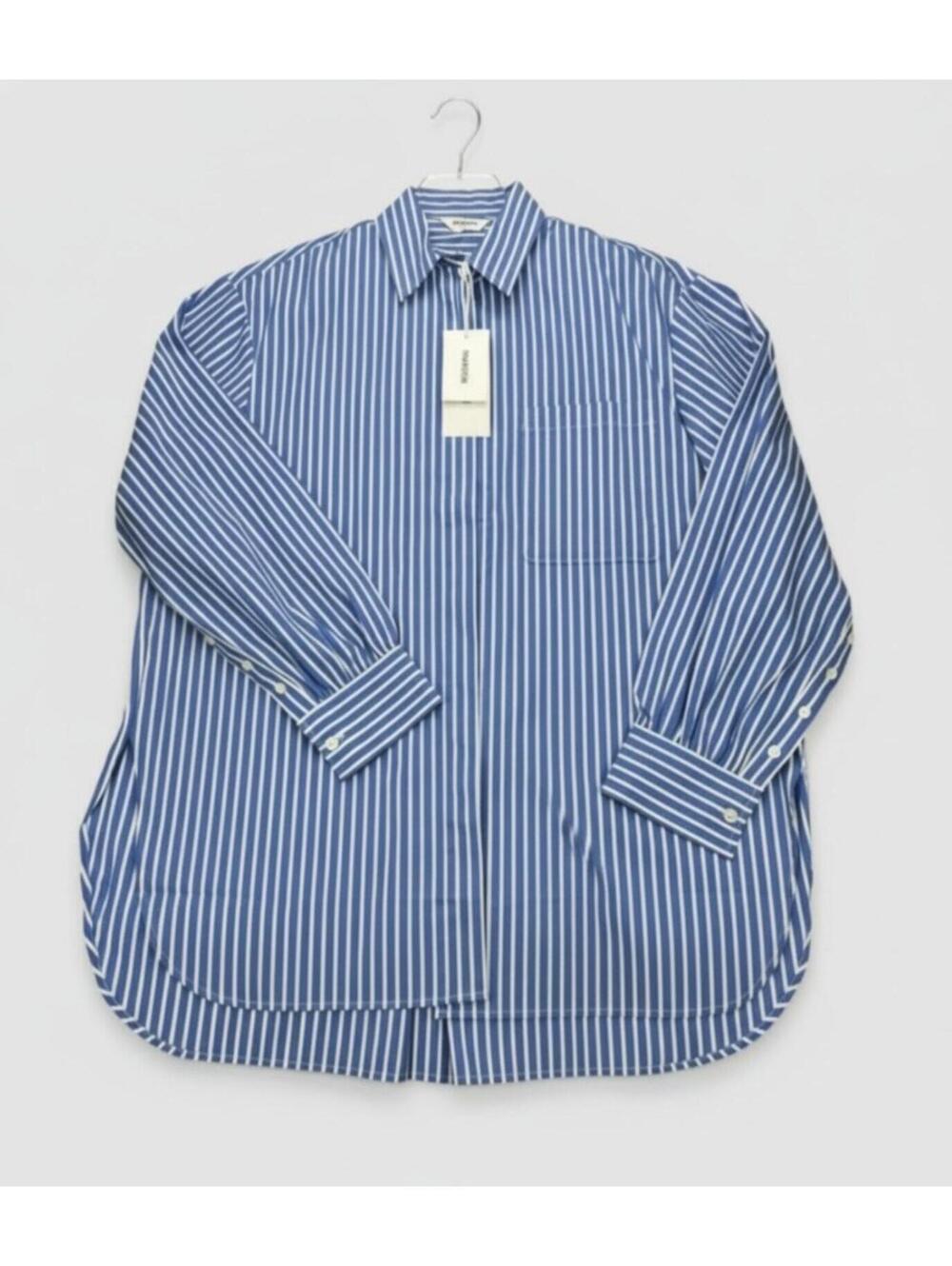 NWT Thakoon Coastal Oversized Blue Striped Shirt Button Up Long Sleeve Classic
